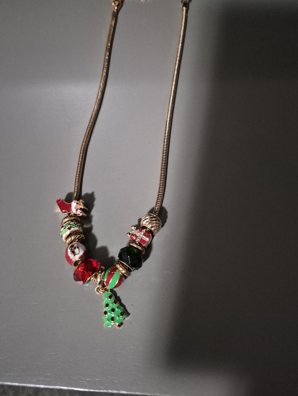 Festive Green and Red Charm Necklace - Women Jewelry